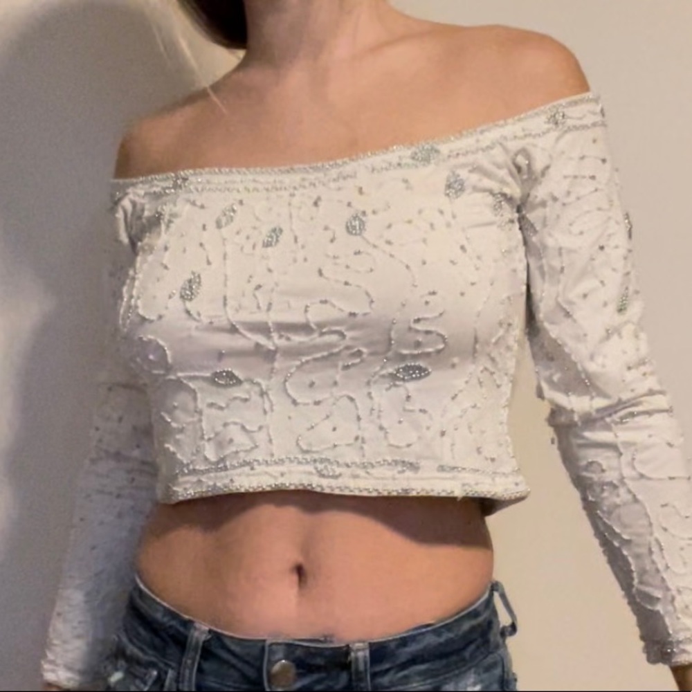 Vintage beaded crop top